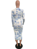 New Autumn Slim Sexy Pad Dyed Pleated Long-sleeved Dress