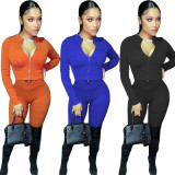 Autumn New Solid Color Sports And Leisure Two-piece Suit
