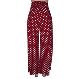 Fashionable Personality Houndstooth Print Wide Leg Pants