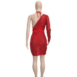 Sexy Sequin Backless Sequin Party Dress with Underwear