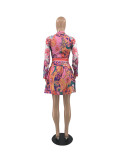 Autumn And Winter New Product Printed Burnt Flower Dress