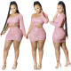Sexy Hot Rhinestone Open Waist Unilateral Long Sleeve Party Dress
