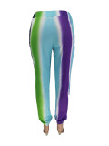 Sexy Positioning Print Rainbow Multicolor Trousers