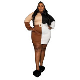 Autumn New Product Sexy Solid Color Plus Size Dress