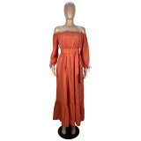 Autumn And Winter One-shoulder Loose Dress With Belt