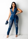 Autumn And Winter Fashion Casual Sexy Denim Jumpsuit