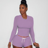 Fashion Long-sleeved Round Neck Home Sports Suit
