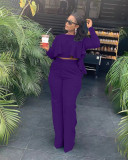 Fashion Solid Color Wide-leg Suit With Short Front And Long Back