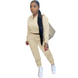 New Style Leisure Sports Zipper Long Two-piece Suit