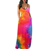 Hot Sale Plus Size Cotton Tie-dye Suspender Sexy Dress