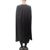 Fashionable Personality Solid Color Long Large Cloak Suit