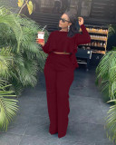 Fashion Solid Color Wide-leg Suit With Short Front And Long Back