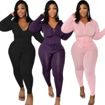 Large Size Sexy Tight-fitting Solid Color Casual Suit