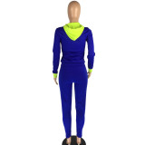 Autumn And Winter Multicolor Stitching Leisure Sports Suit