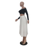 Casual All-match Solid Color Chiffon Pleated Skirt