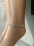 Simple Ankle Chain With Diamonds And Two Rows Of Flashing Diamonds
