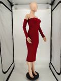 Autumn And Winter New Fashion Sexy One-shoulder Dress