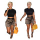 Fashion Mid-waist Slim-fitting Commuter Leopard Print Pants