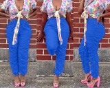 Fashion Women's Pure Color Temperament Casual Mid-Waist Hip Pants