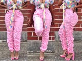Fashion Women's Pure Color Temperament Casual Mid-Waist Hip Pants