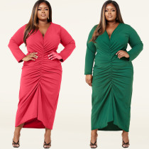 Fashionable Pros And Cons, Solid Color Plus Size Dress