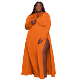 Fall/winter New Solid Color Plus Size Loose Dress