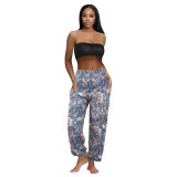 Autumn And Winter New Product Printed Sexy Pocket Harem Pants