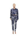 New Summer Sports Print Trousers Long Sleeve Suit