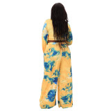 Fashion Casual Tie-dye Printed Long-sleeved Trousers Suit