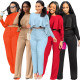 Short Front And Long Back Ruffled Zipper Pocket Straight-leg Pants Suit