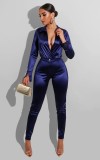 Casual Solid V-Neck Long Sleeve Women's Suits