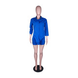 Autumn And Winter Fashion Casual Solid Color Shorts Shirt Suit