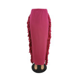 Autumn And Winter Cute Skirt With Fringed On Both Sides