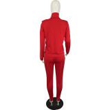 Pure Color Stitching Fashion Sports And Leisure Suit