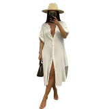 Summer Women's Sexy Transparet Blouse Casual Beach Dress