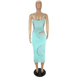 Sexy Fashion Hollow Split-layer Sling Cotton Dress