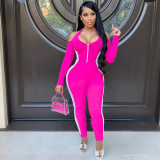 Fashion Autumn Personality Color Matching Sexy Jumpsuit