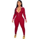 Fashion New Personality Sexy Color Matching Jumpsuit