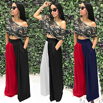 Fashion Color Matching Personality Flared Wide-leg Pants