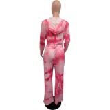 Sexy Tie-dye Printed Loose Casual Three-piece Pants Suit