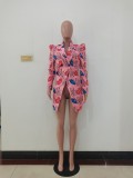 Fashionable Digital Print Slim Fit Casual Jacket