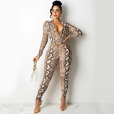 Fashion Digital Printing V-neck Long-sleeved Trousers Suit