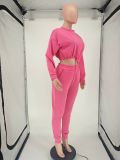 Hot Sale Fashion Solid Color Waist And Navel Leisure Suit