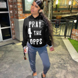 Fashion Positioning Printing Letters Hooded Sweater