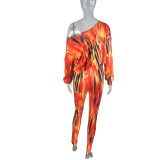 Autumn And Winter Strapless Color Digital Printing Suit