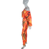 Autumn And Winter Strapless Color Digital Printing Suit