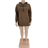 New Style Plus Size Fashion Hooded Sweater Dress