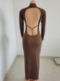Autumn And Winter Fashion Soft Pit Strip Sexy Halter Hollow Dress