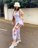 Fashion Butterfly Print Casual Loose Sweatpants