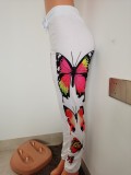 Fashion Butterfly Print Casual Loose Sweatpants